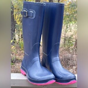 EUC Kamik Canadian Navy Pink Rain Boots SIZE 9